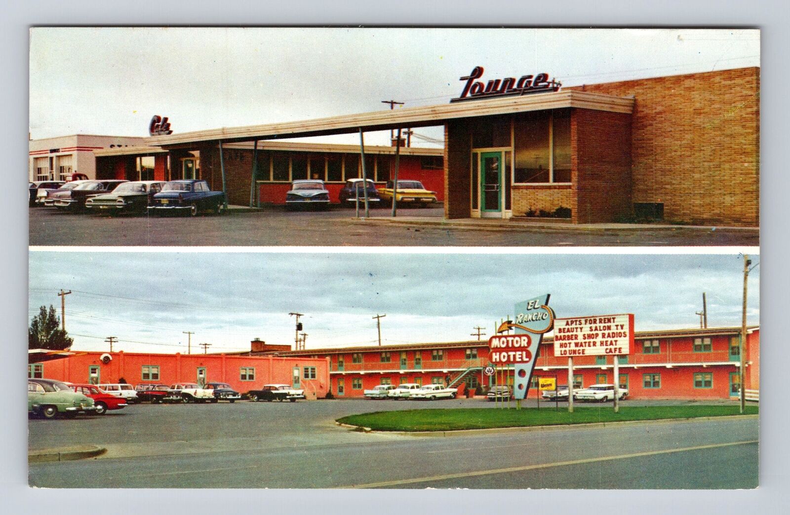Williston ND-North Dakota, Motor Hotel Café & Lounge, Vintage c1963 Postcard