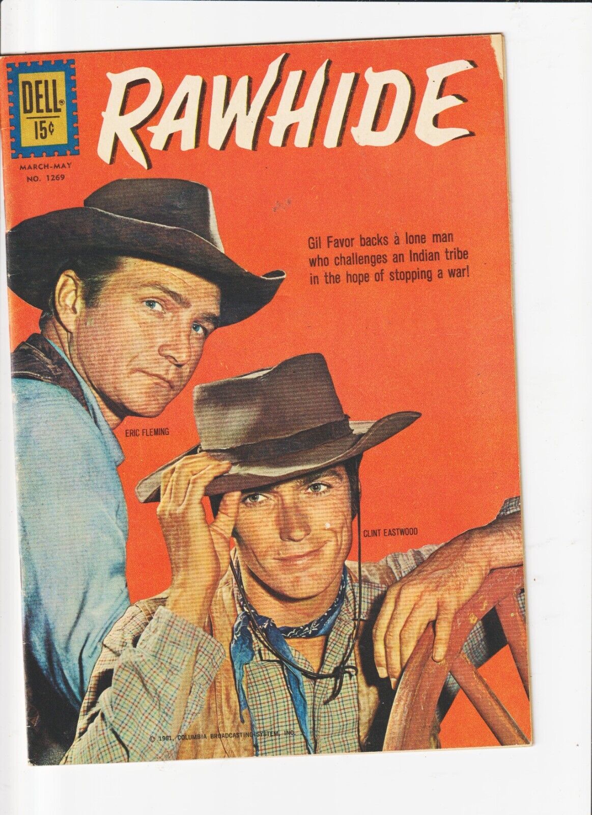 RAWHIDE   COMIC /DELL 4 COLOR 1269 CLINT EASTWOOD    WESTERN  T.V. PHOTO COVER