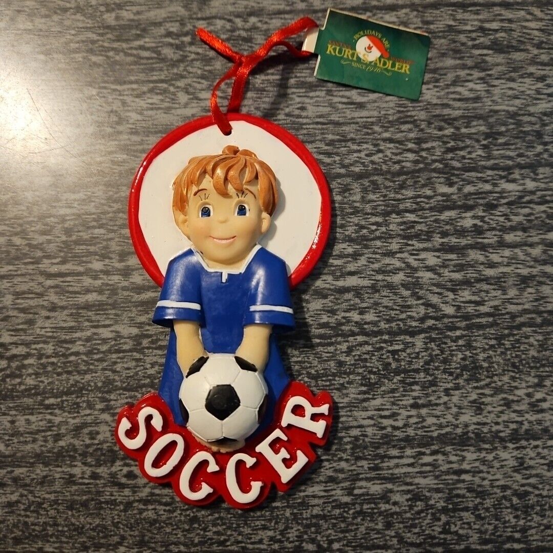 Kurt S. Adler Boy Soccer Player Christmas Ornament