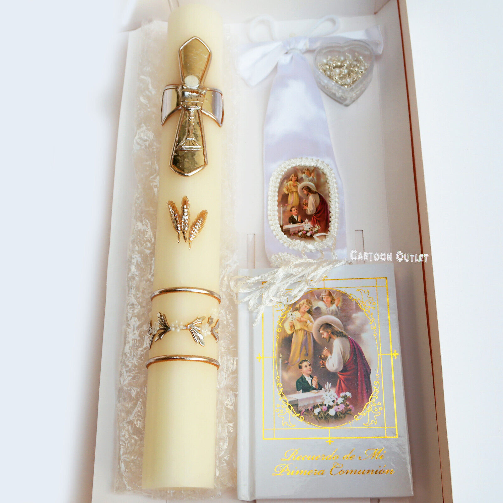 4 pcs First Communion Candle Gift Set Boy Set De Vela De Primera Comunion