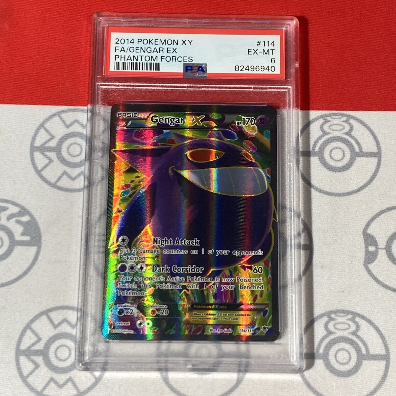 PSA 6 Gengar EX 114 2014 Pokemon Card XY Phantom Forces 6940