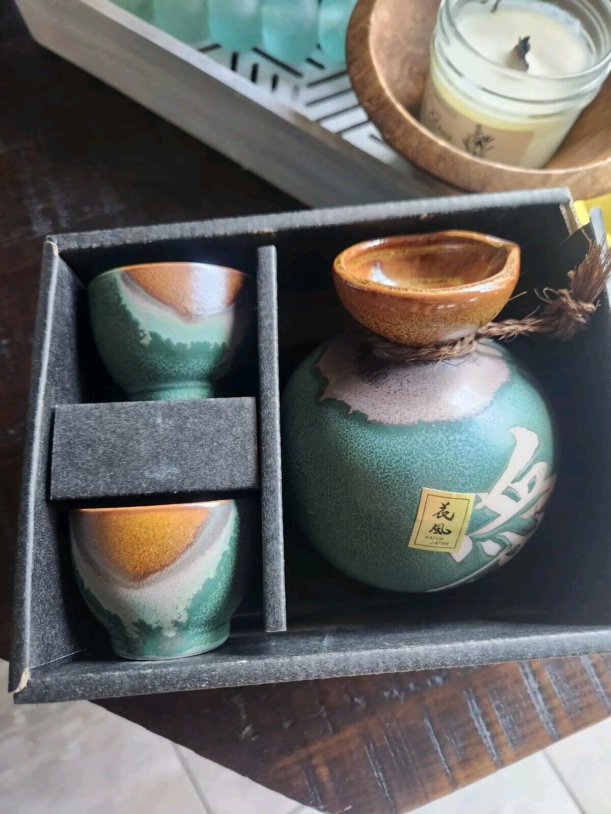 New Kafuh Japan Love Pottery Sake Tea 3 Piece Set