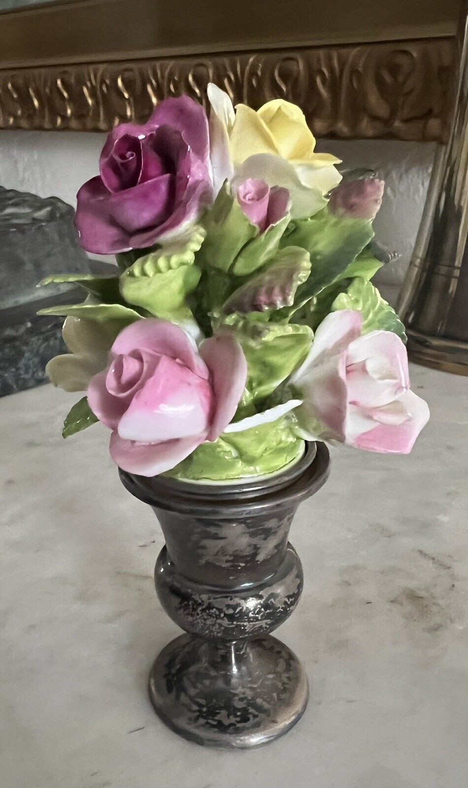 Vintage Coalport England Bone China Spring Flowers Roses Bouquet RARE ANTIQUE