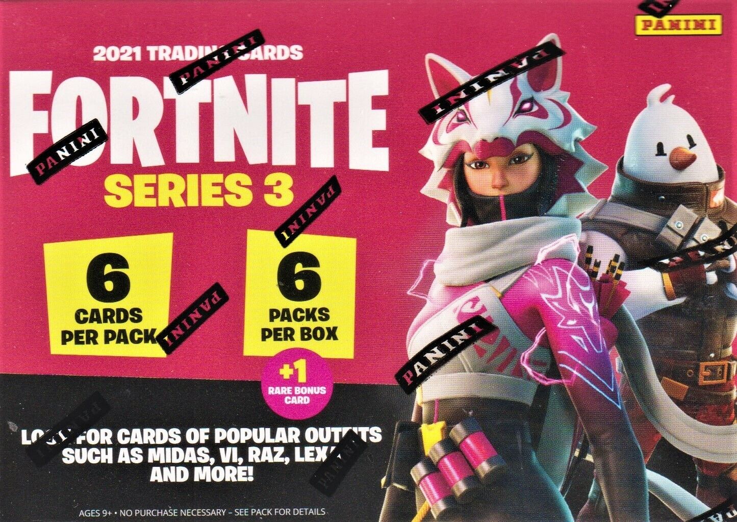 2021 Panini Fortnite Series 3 sealed blaster Box 6 packs containing 6 cards each