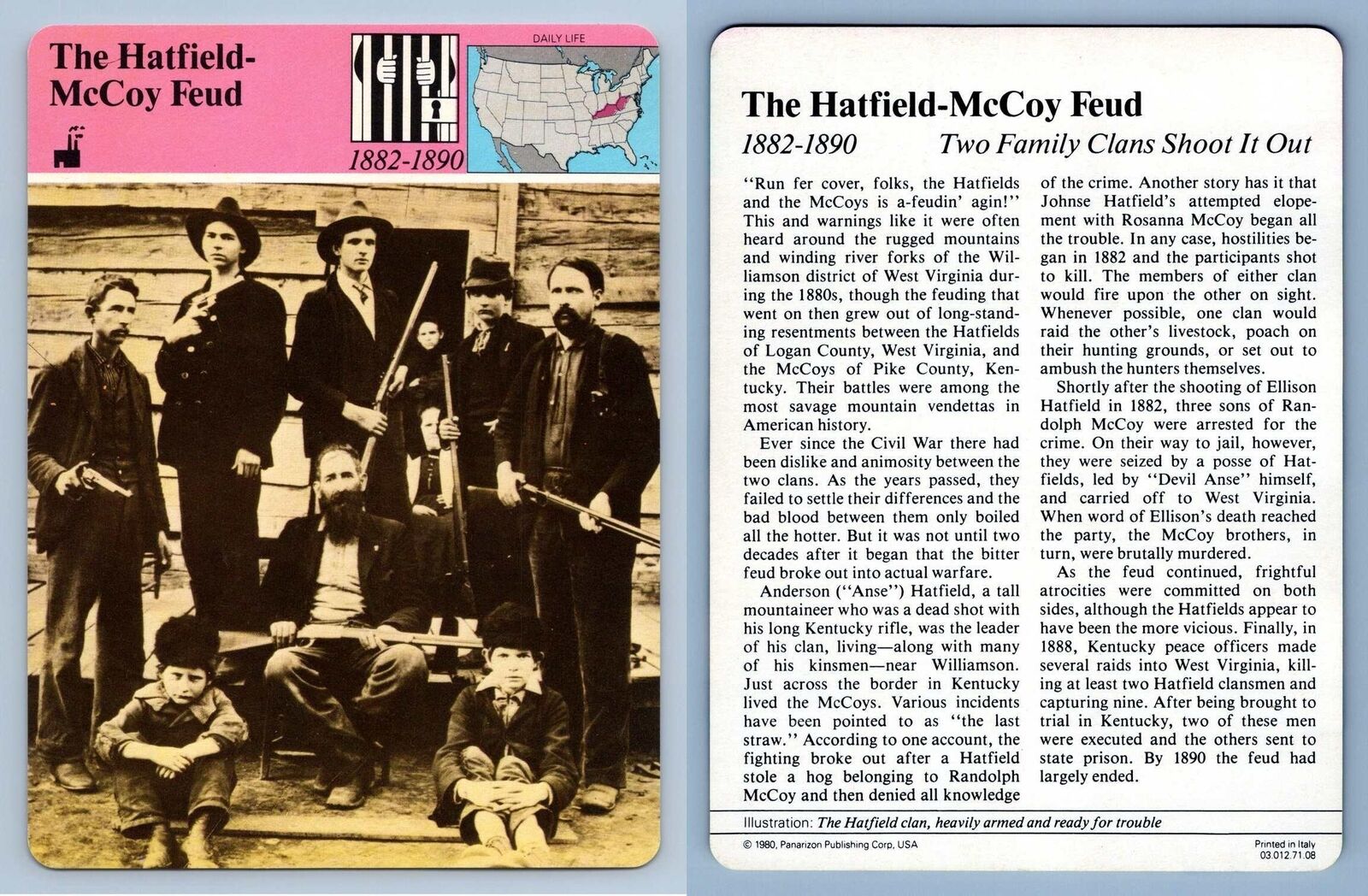 The Hatfield-McCoy Feud - Daily Life - Story Of America - Panarizon Card