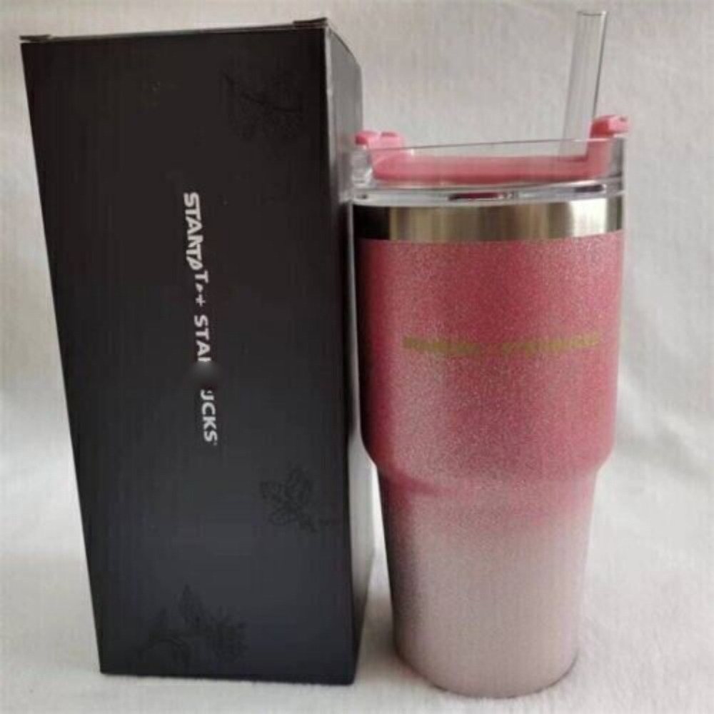 Stanley Stainless Steel Vacuum Car Hold Straw Cup Tumbler 20oz PINK GIFTS US