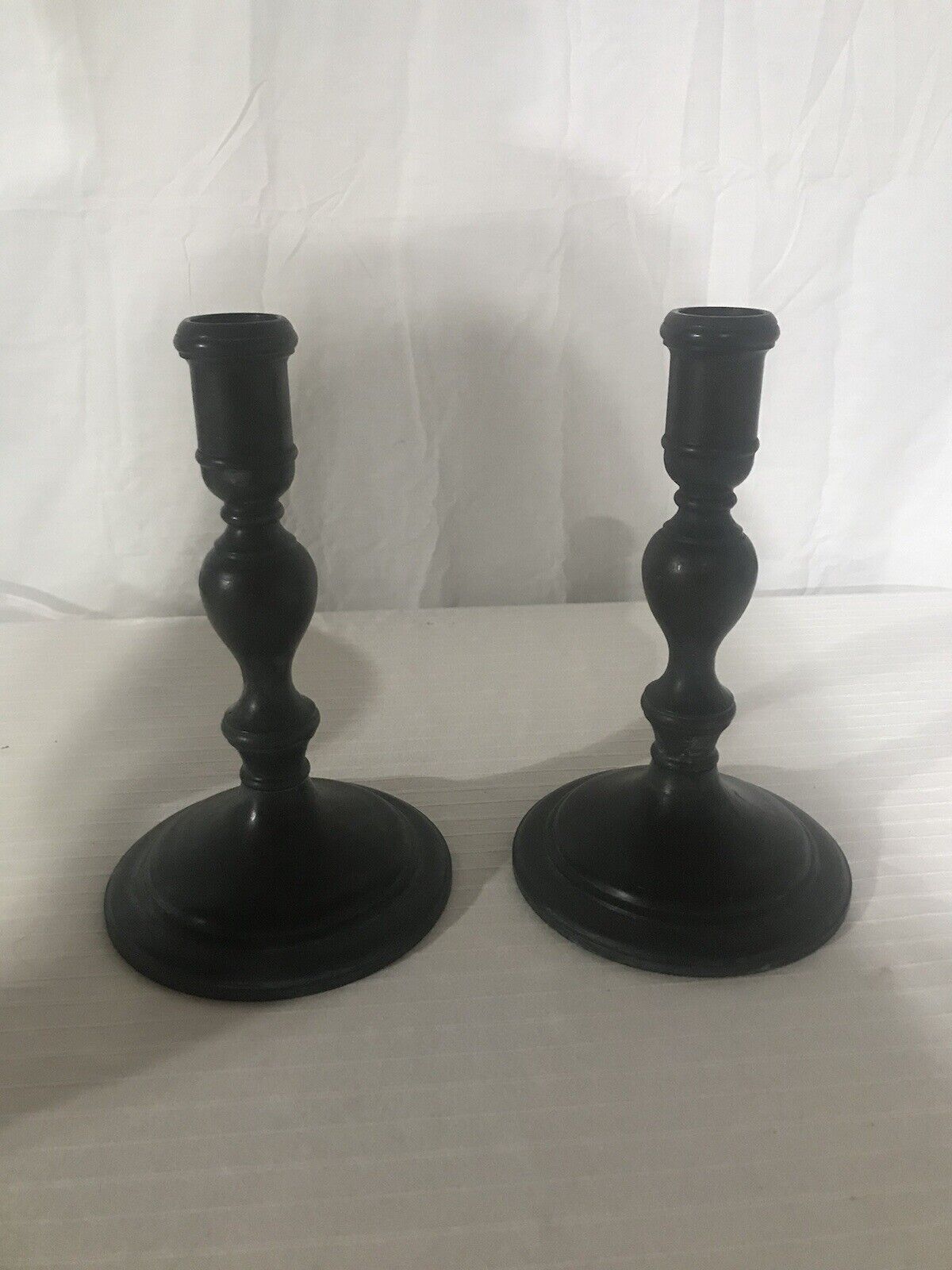 Maitland Smith Candlestick Holders Bronze Black Hand Made In Thailand