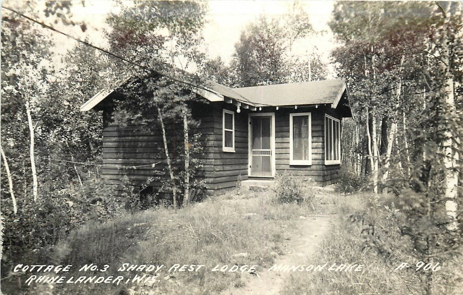 Postcard RPPC 1938 Wisconsin Rhinelander Cottage #3 Shady Rest Lodge WI24-1253