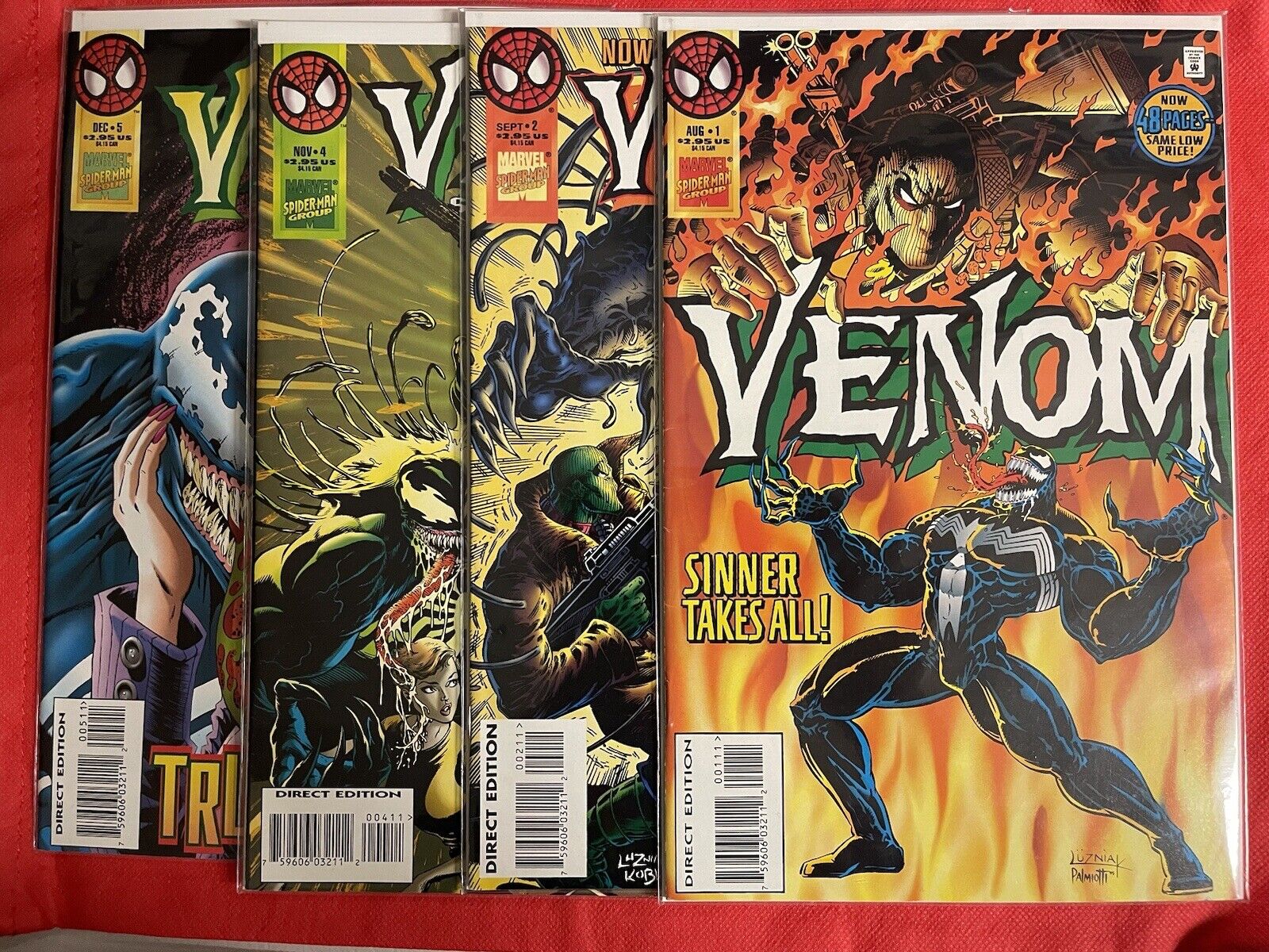 Venom: Sinner Takes All #1,2,4,5 1995 Marvel Comics