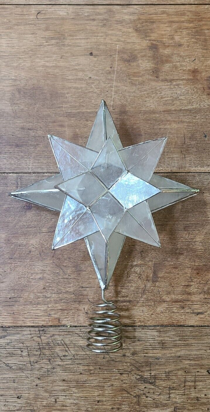 Vintage Capiz Shell Star Christmas Tree Topper 12\