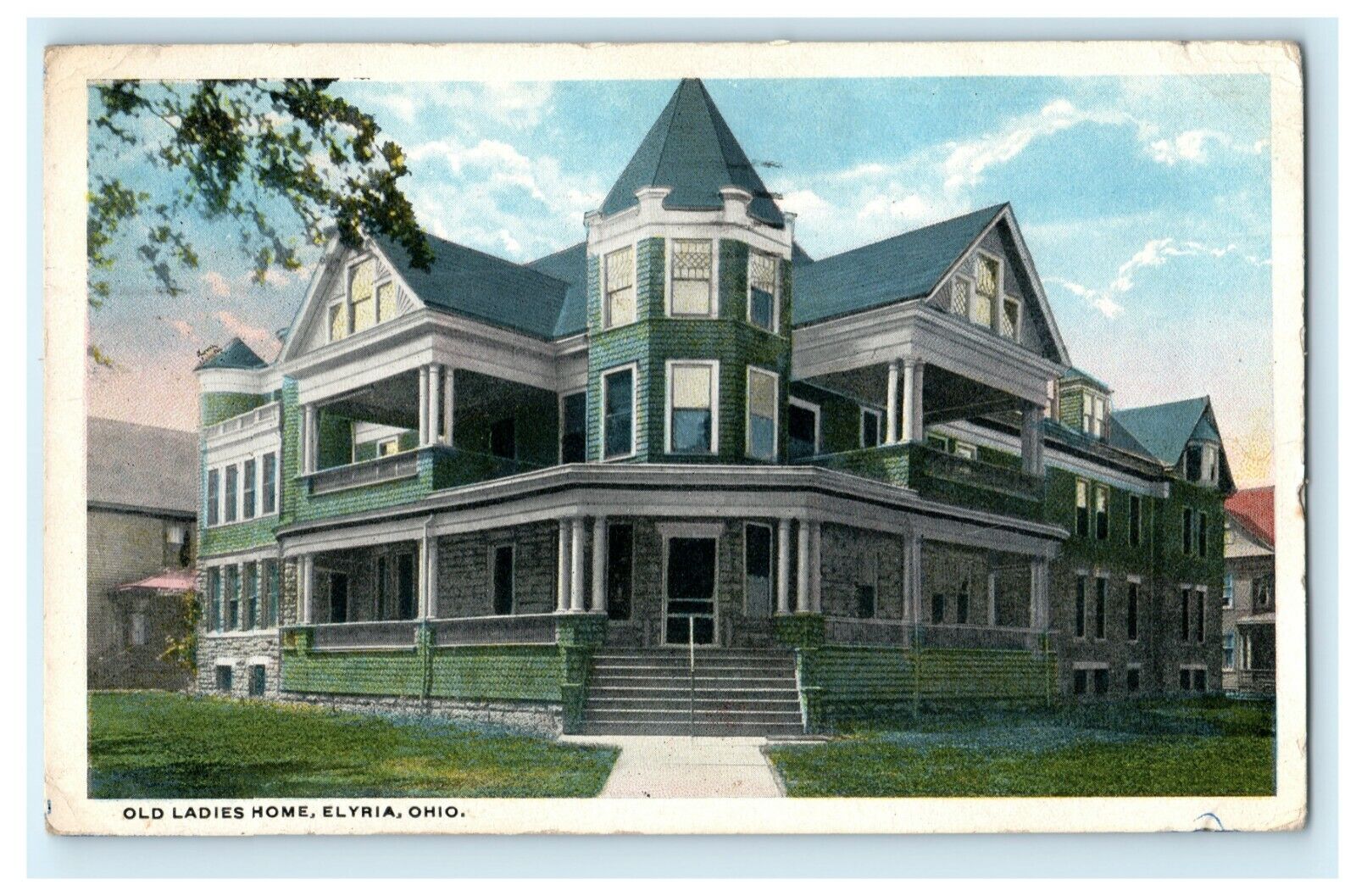1918 Old Ladies Home Elyria Ohio OH Posted Antique Postcard