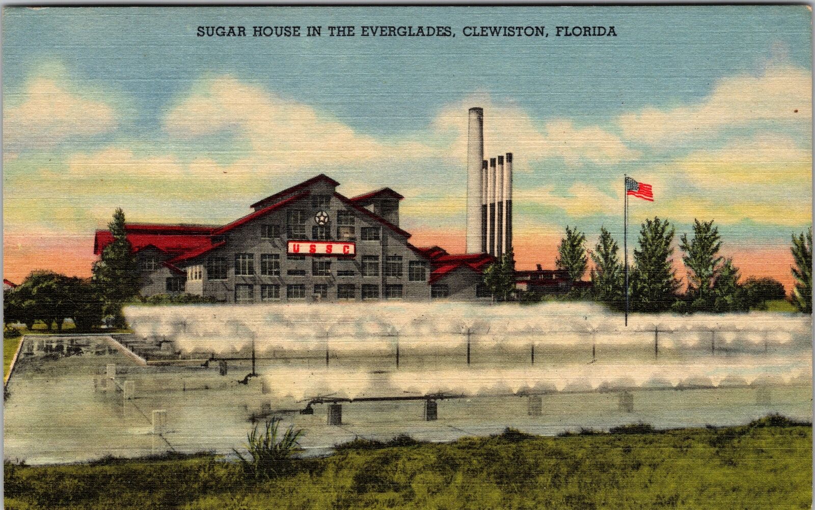 Clewiston FL-Florida, Sugar House In The Everglades Vintage Souvenir Postcard