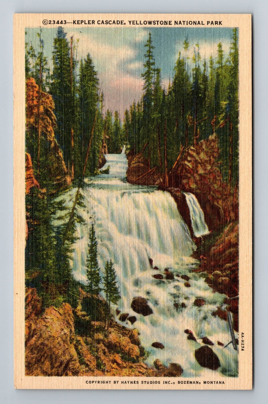 WY-Wyoming, Kepler Cascade, Yellowstone National Park, Vintage Postcard