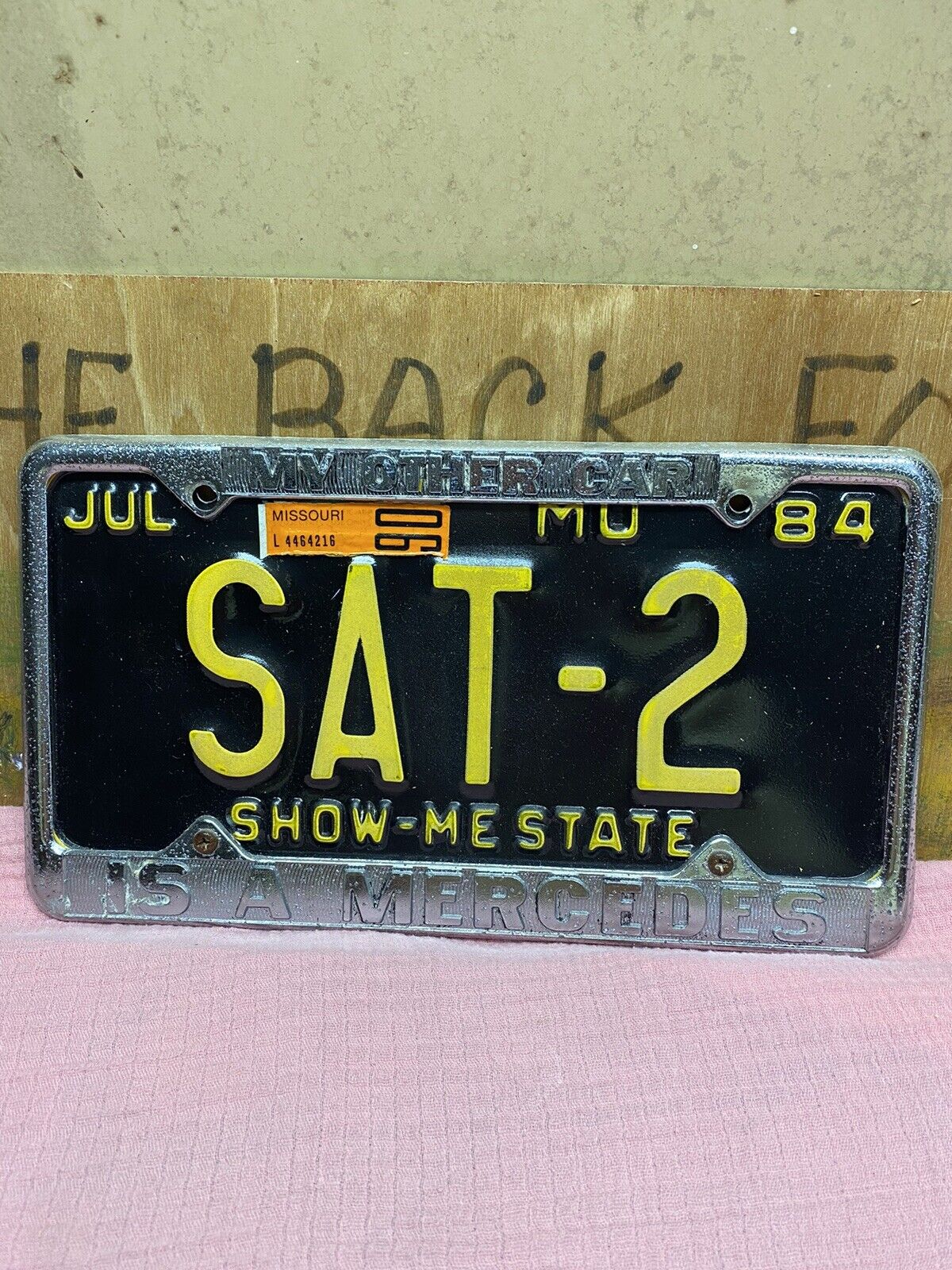 Vintage License Plate & Frame Missouri 1984 