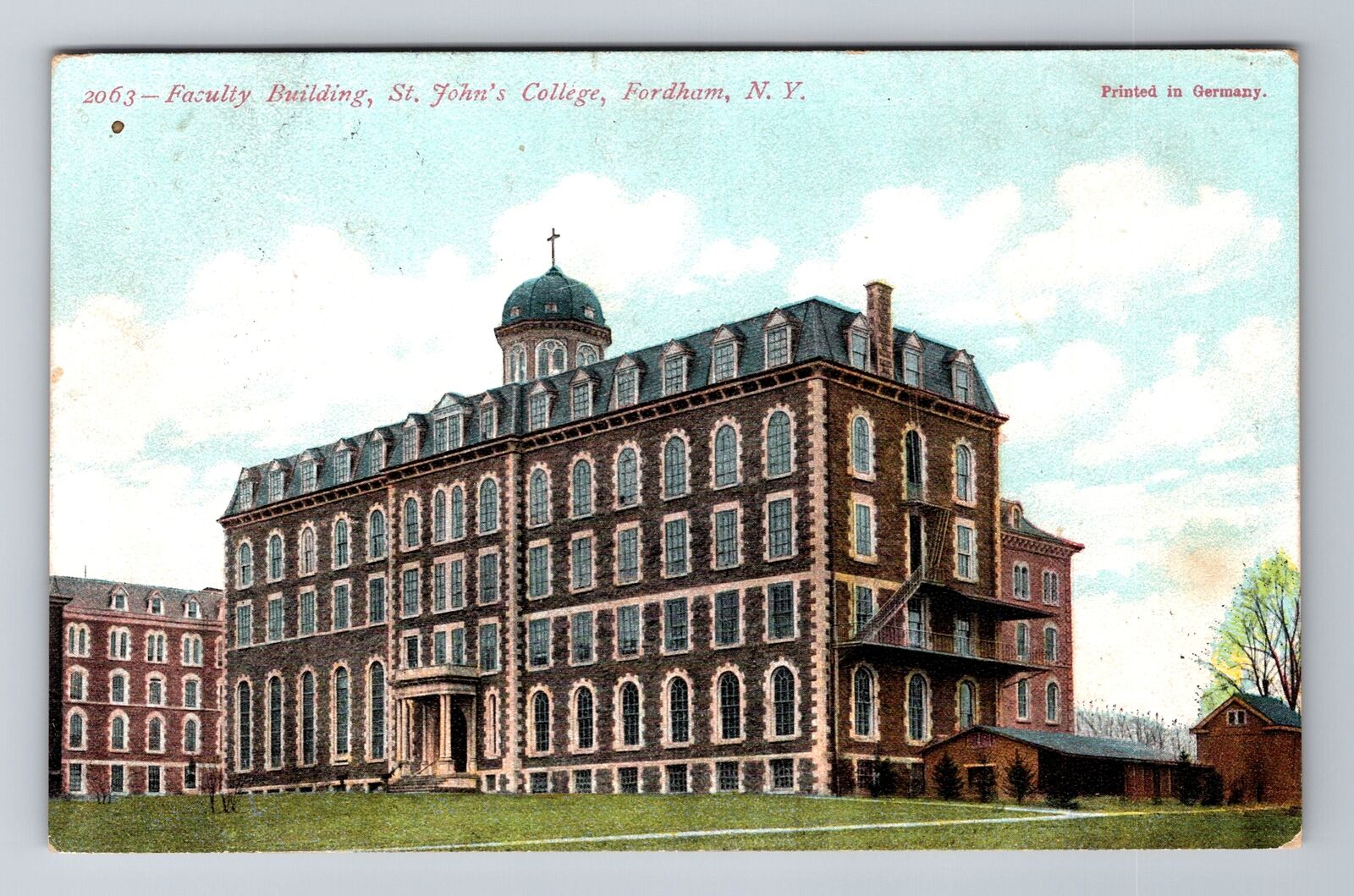 Fordham NY-New York, Faculty Building, St John\'s College Vintage c1907 Postcard