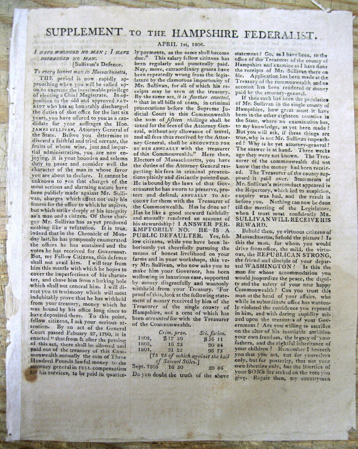 1806 newspaper \