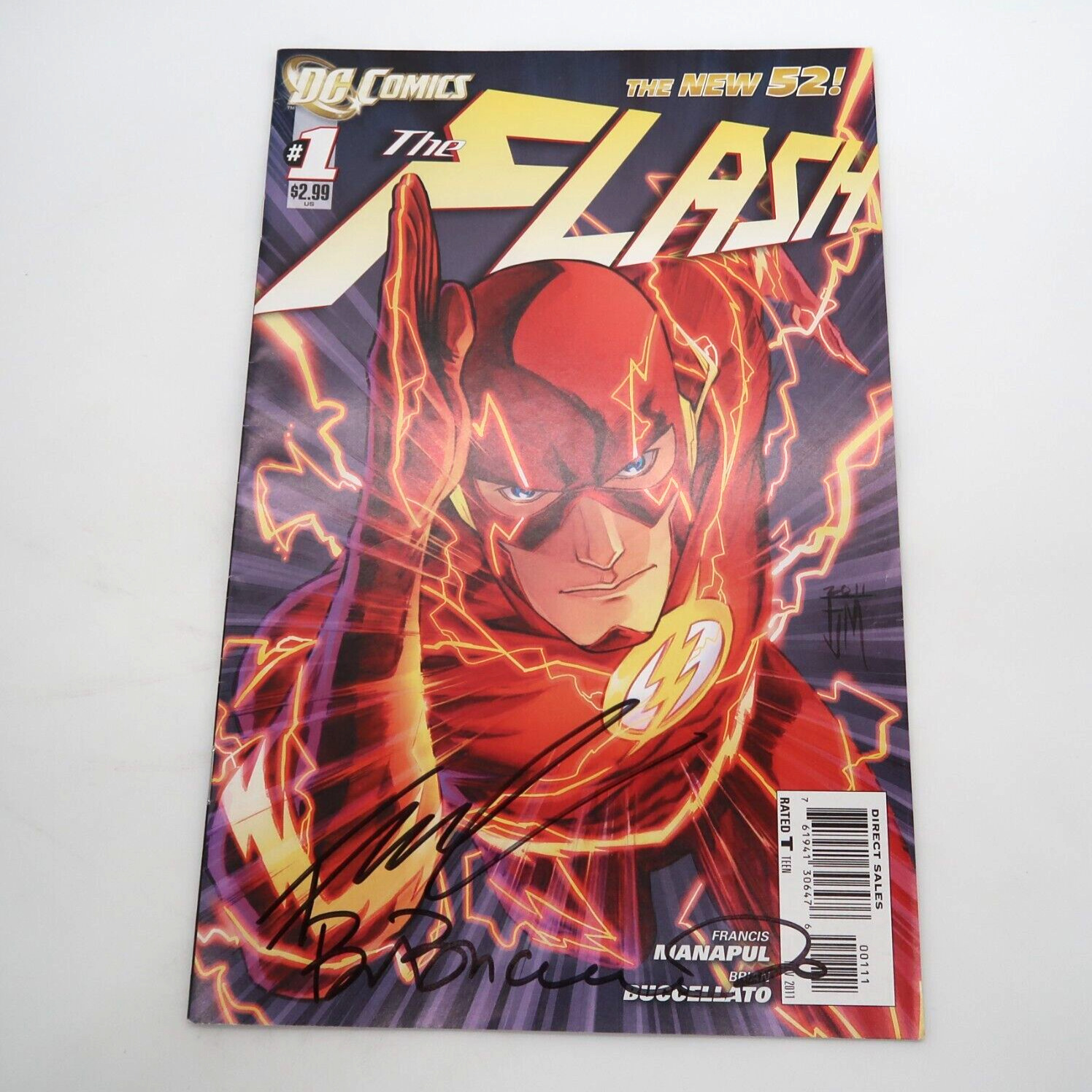 DC Comics The Flash #1 2011 Signed by Brian Buccellato Key Issue