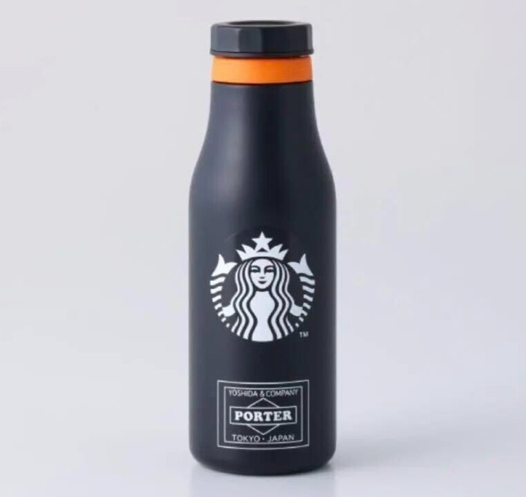 Starbucks Japan Porter Collaboration stainless steel logo bottle 473ml Black NEW
