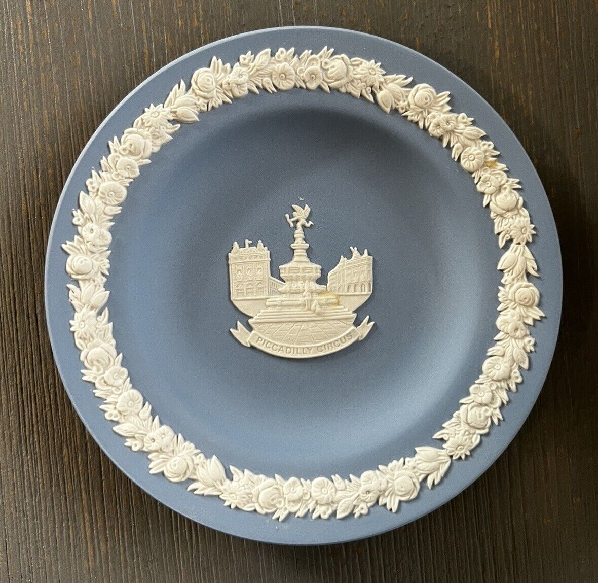 Wedgwood Jasperware Small Plate Trinket Dish Cream on Lavender Blue England