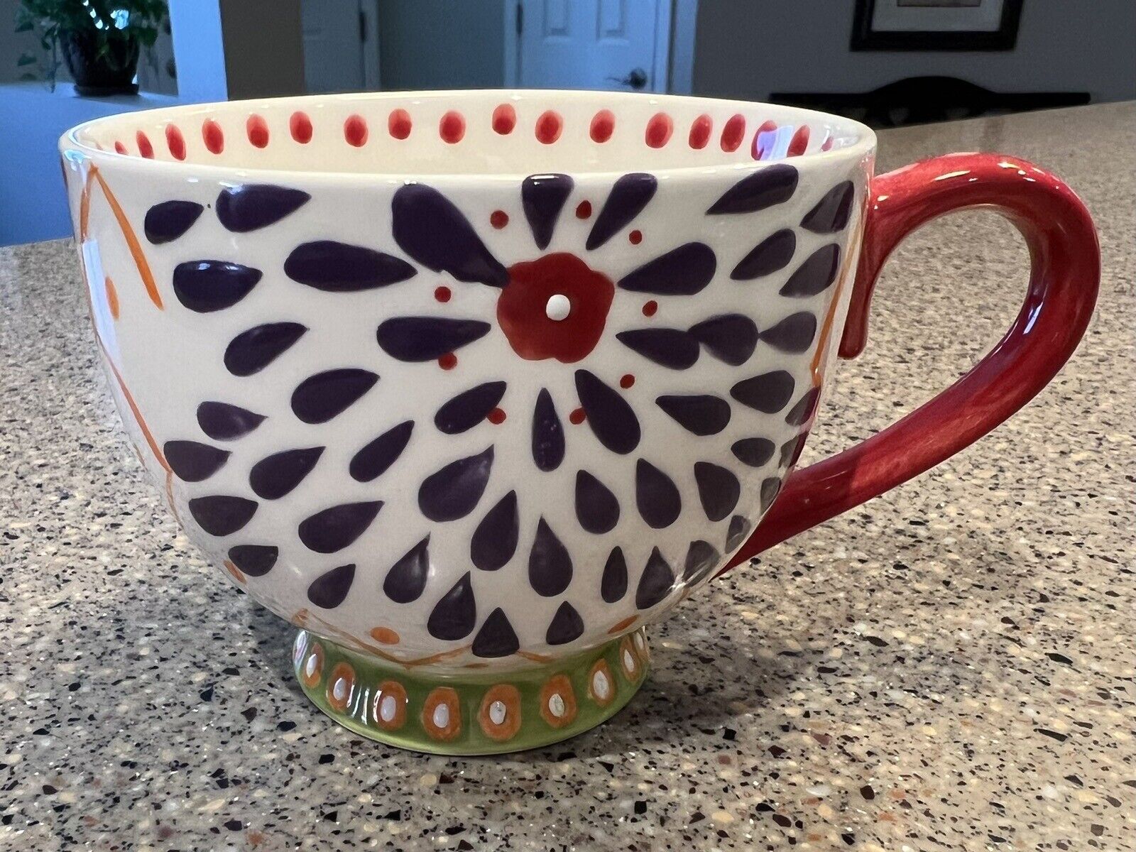 Coastline Imports Artistic Accents Hand Painted Coffee Mug Tea Cup