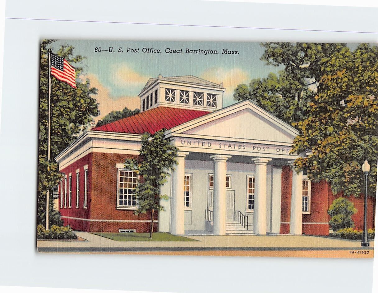 Postcard US Post Office Great Barrington Massachusetts USA
