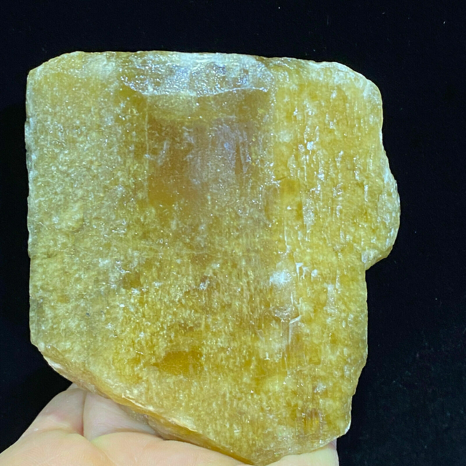 437g Natural Translucency Yellow Trapezoidal Barite Crystal Mineral Specimen
