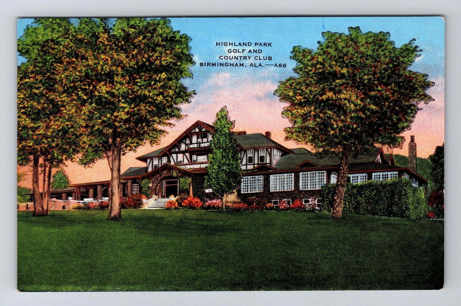 Birmingham AL-Alabama, Highland Park Country Club Golf Course Vintage Postcard