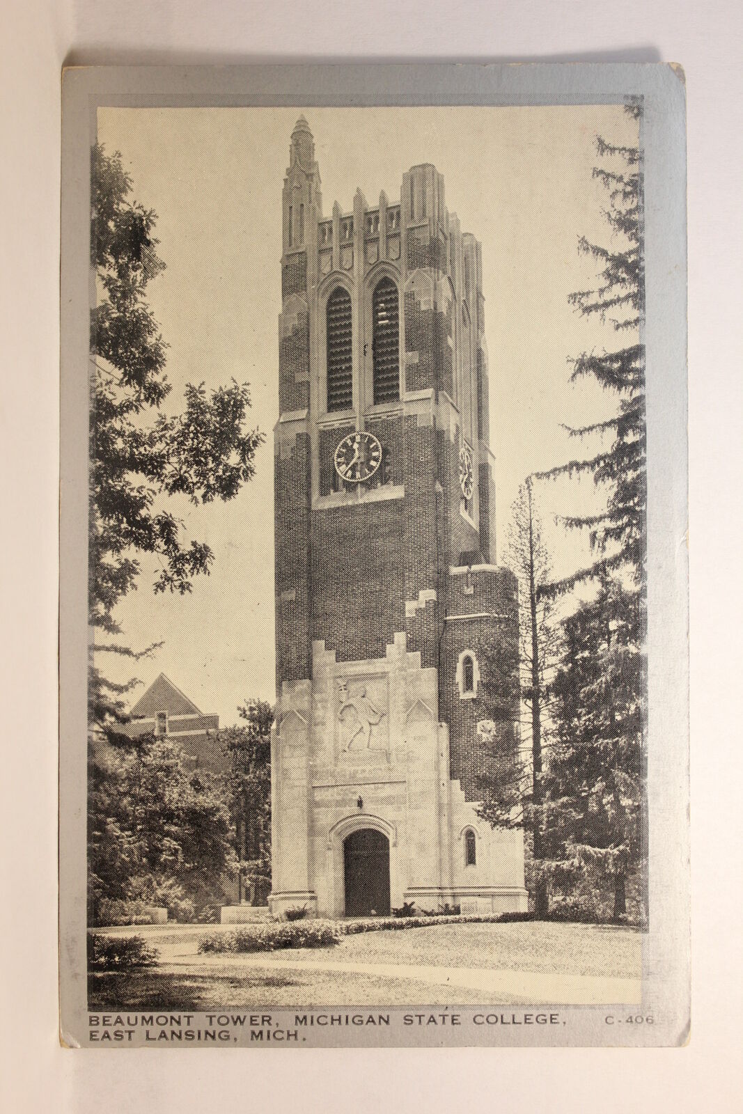 Postcard Beaumont Tower Michigan State College East Lansing MI O23
