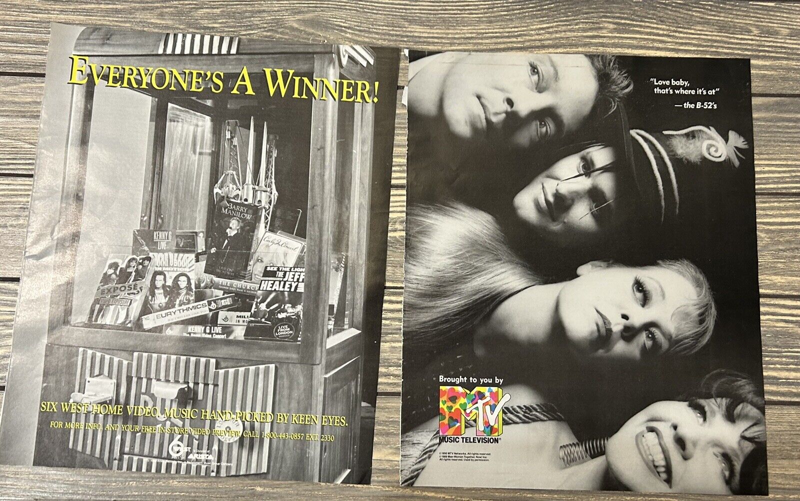 Vintage 1990 MTV The B-52’S Arista Print Ad Magazine