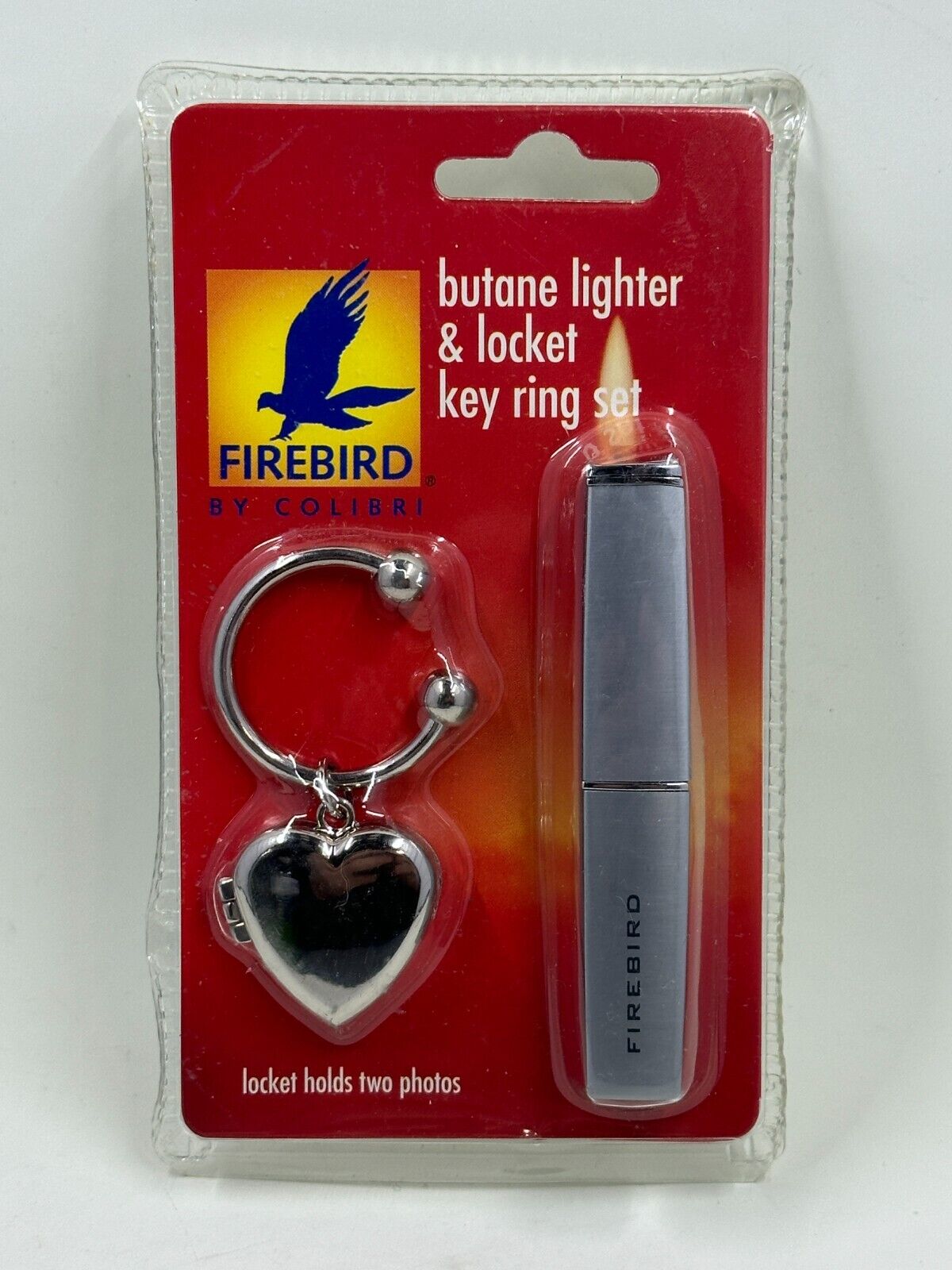 Firebird By Colibri Butane Lighter And Locket That Holds 2 Photos On A Key Ring 