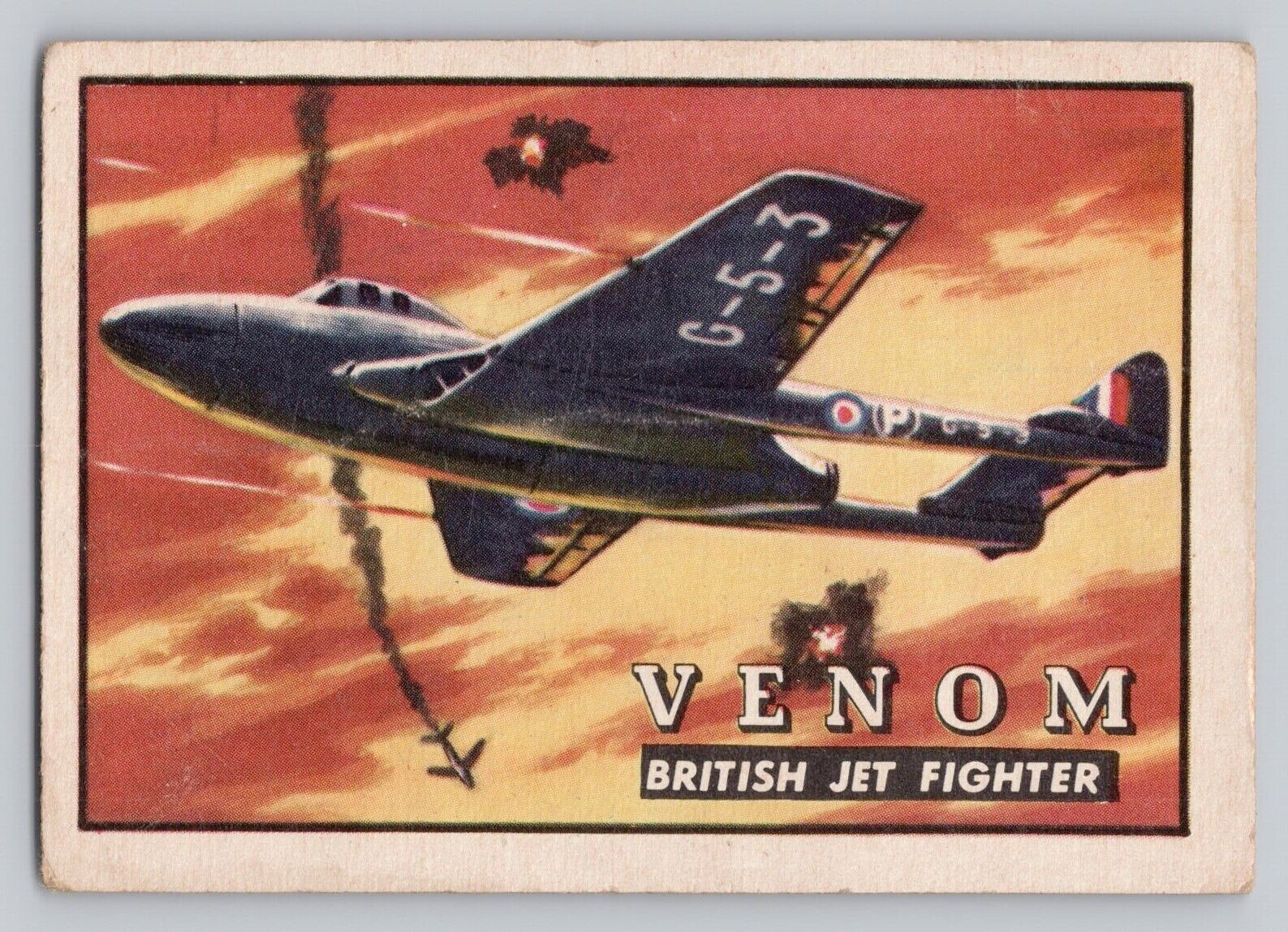 1952 Topps Wings Friend or Foe #72 Venom British Jet Fighter