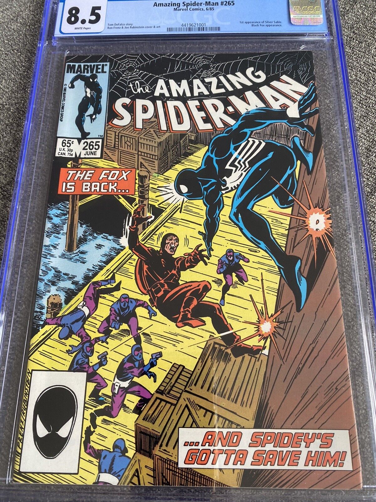Amazing Spider-Man #265🔥CGC 8.5🔥White Pages🔥1st Silver Sable🔥MCU🔥