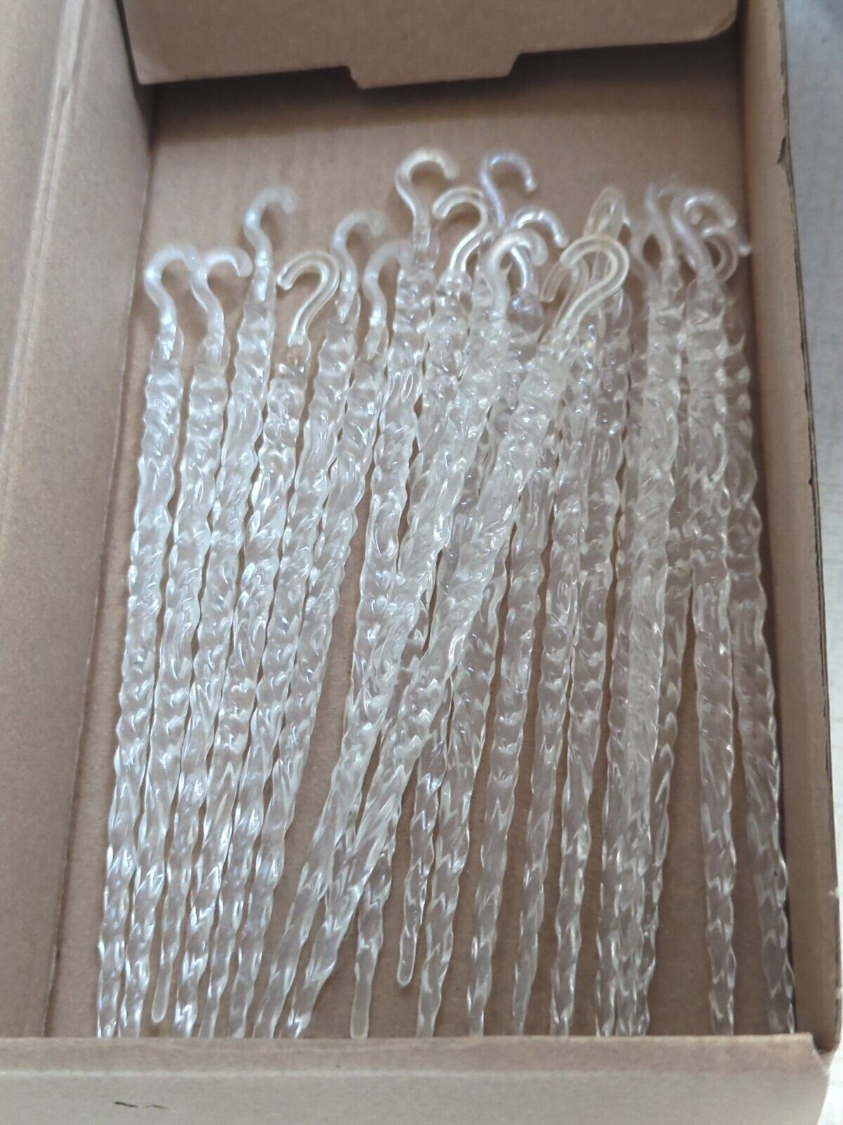 20 Vintage Clear Plastic Twist Icicles Realistic Christmas Winter Ice 