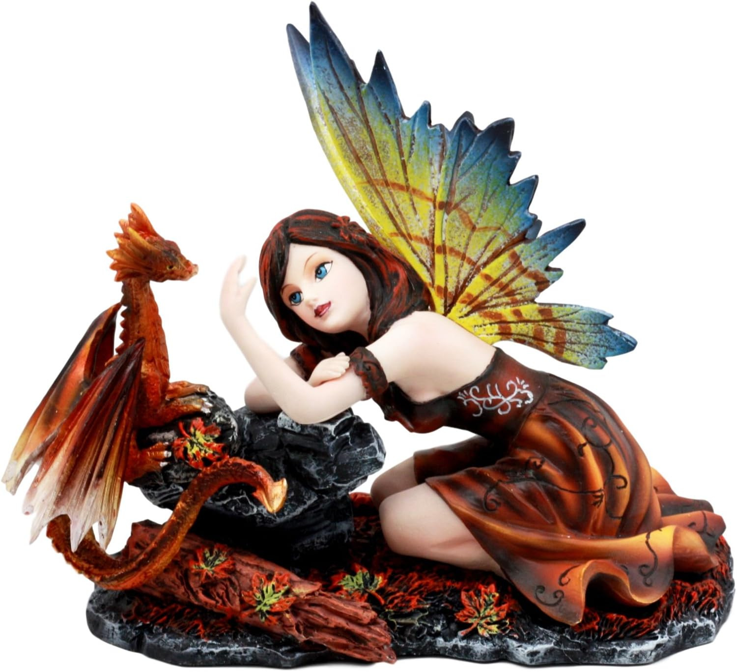 Ebros Enchanted Friendship Beautiful Fairy with Baby Dragon Statue Decorative My