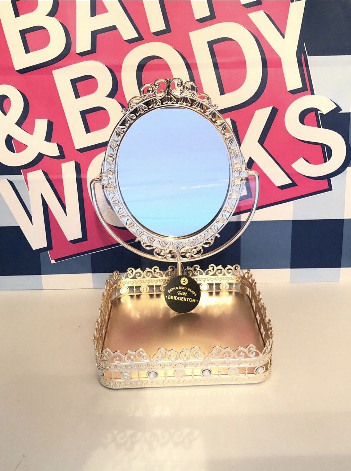 Bath & Body Works Bridgerton Tilting Mirror Vanity Tray