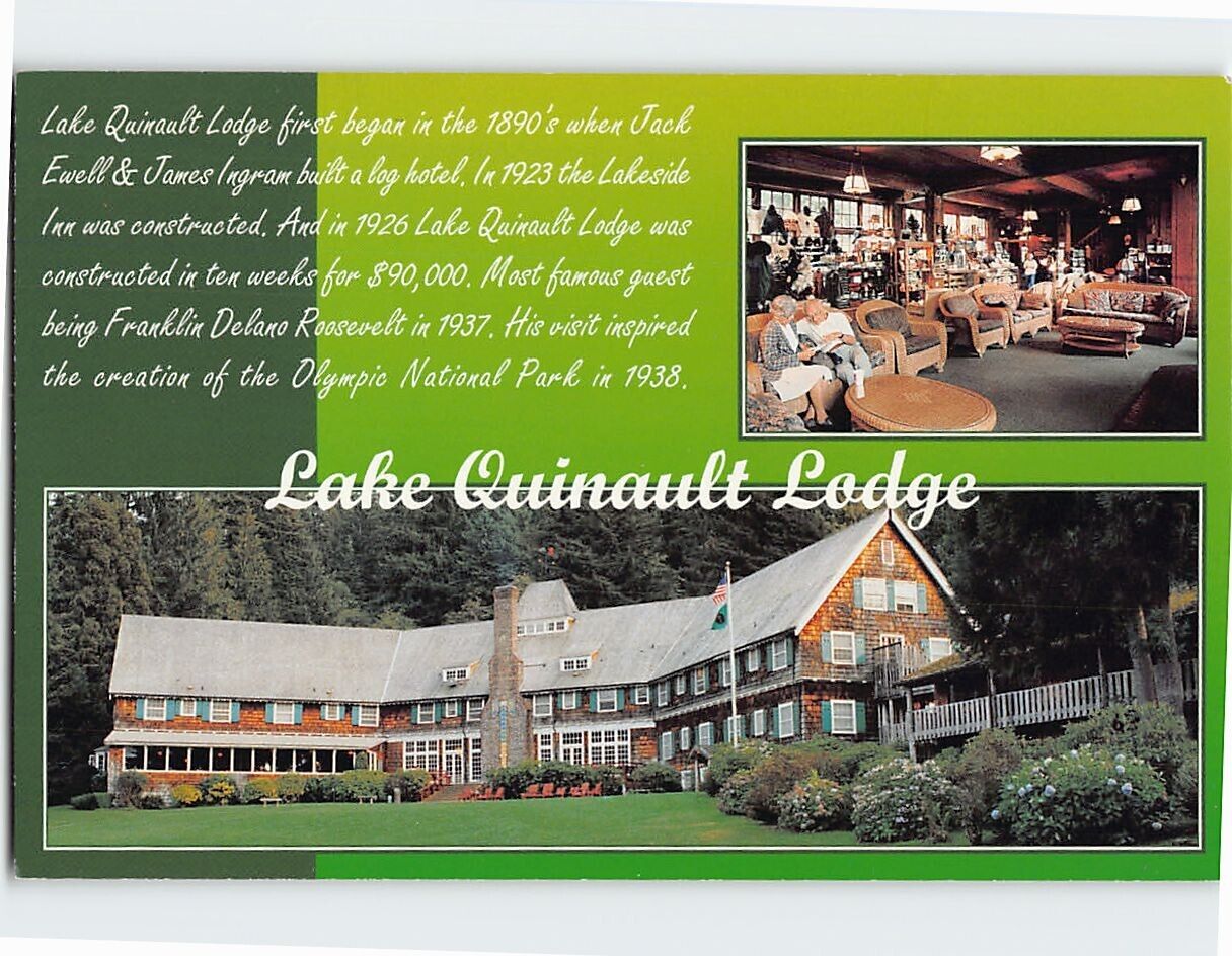 Postcard Lake Quinault Lodge Olympic National Park Quinault Washington USA