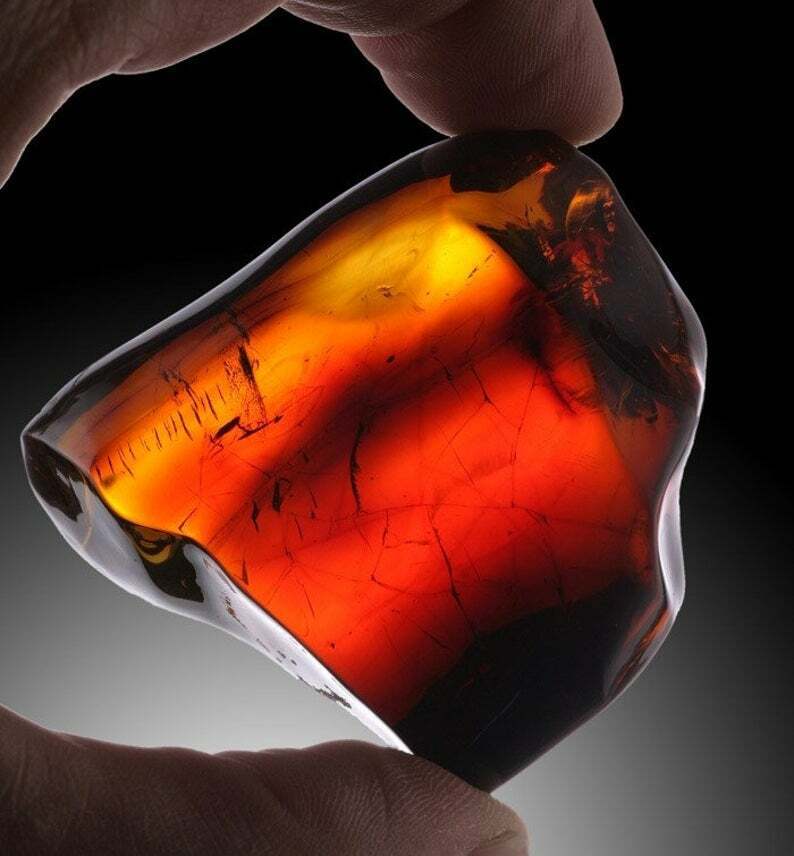 Exquisite and Unique 42 Gram Red Chiapas Amber This nicely polished specimen