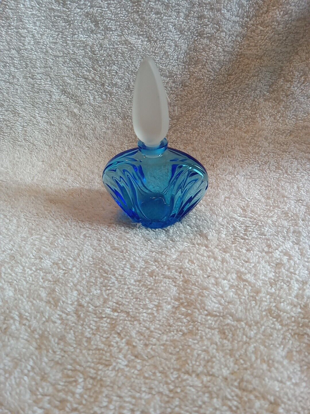 Vt Avon Empty Blue Water Lily Refillable Perfume Bottle Empty Beautiful