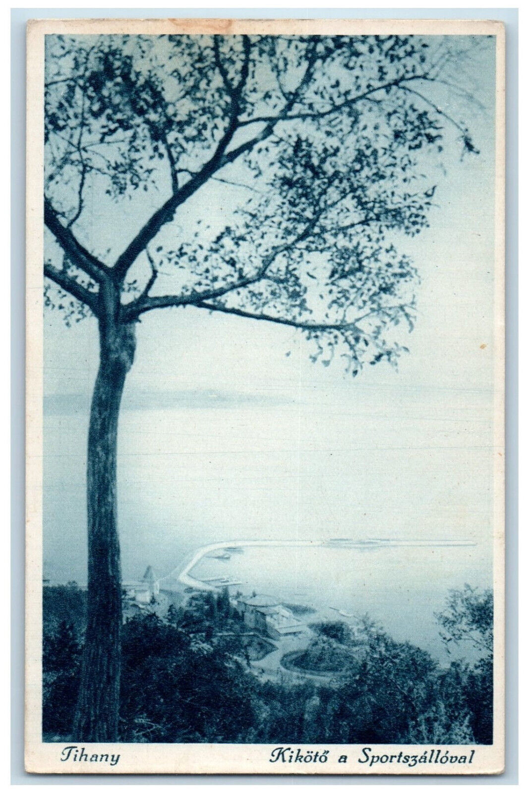 Tihany Lake Balaton Hungary Postcard Kikoto with Sportszallo c1920's Unposted
