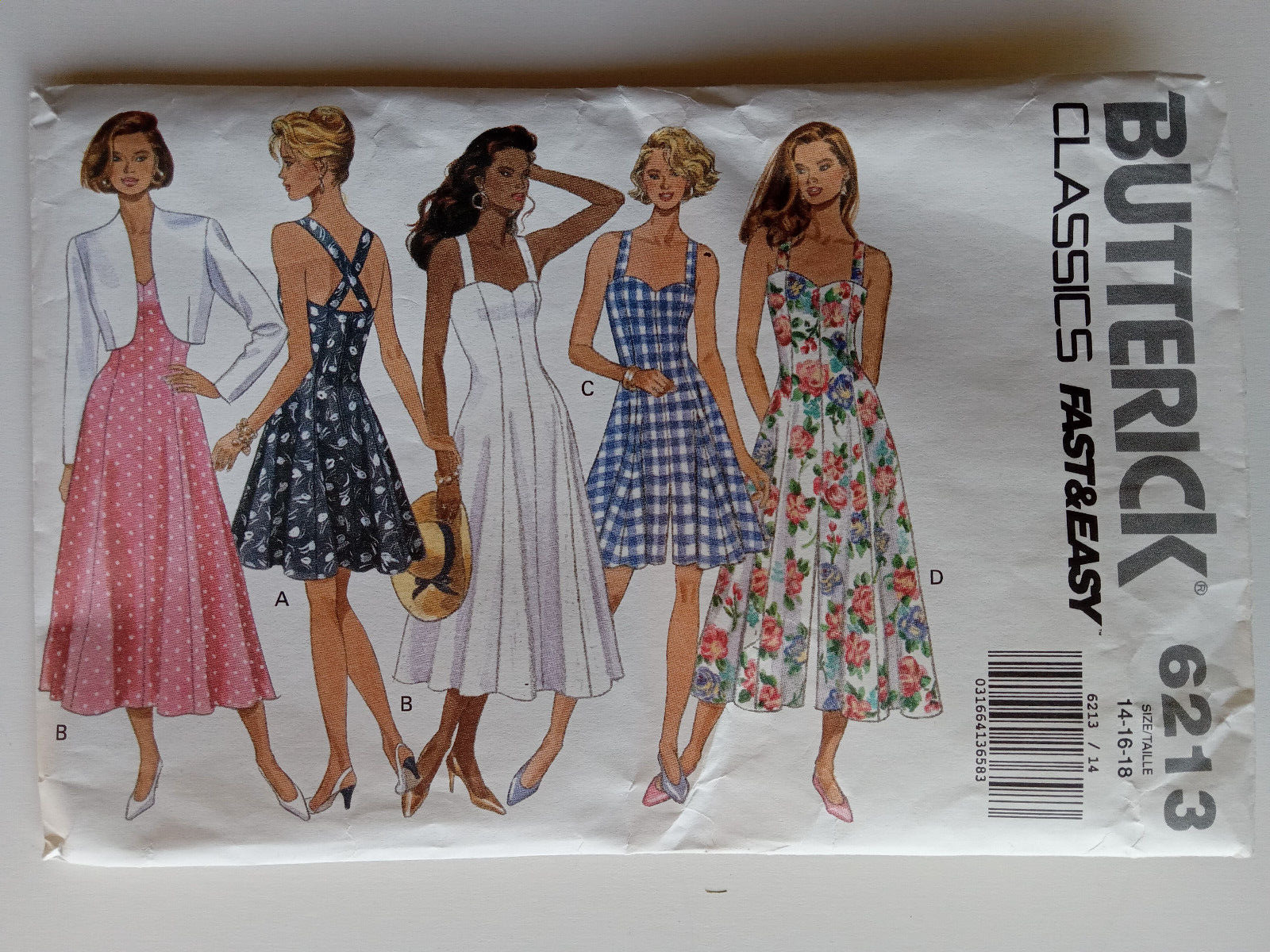 Butterick Fast & Easy Pattern 6213 Dress/Jacket/Culotte Dress 14-18 UNCUT 1992