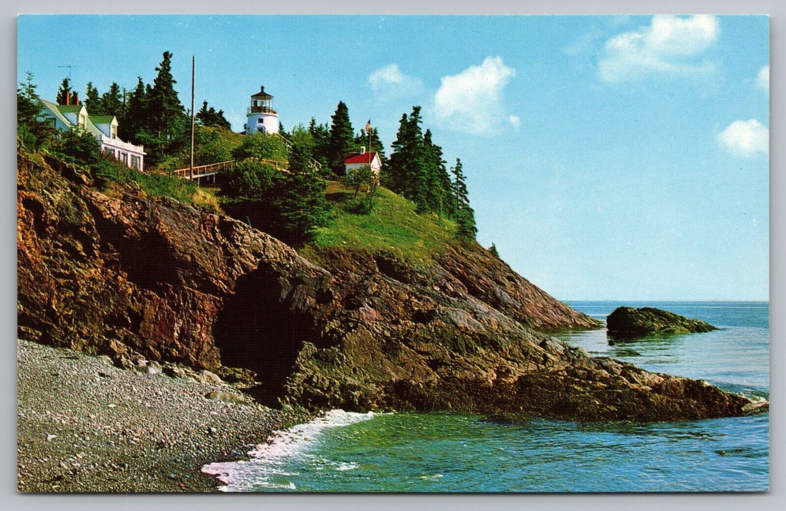 Postcard Owls Head Light Lighthouse Rockland Maine ME