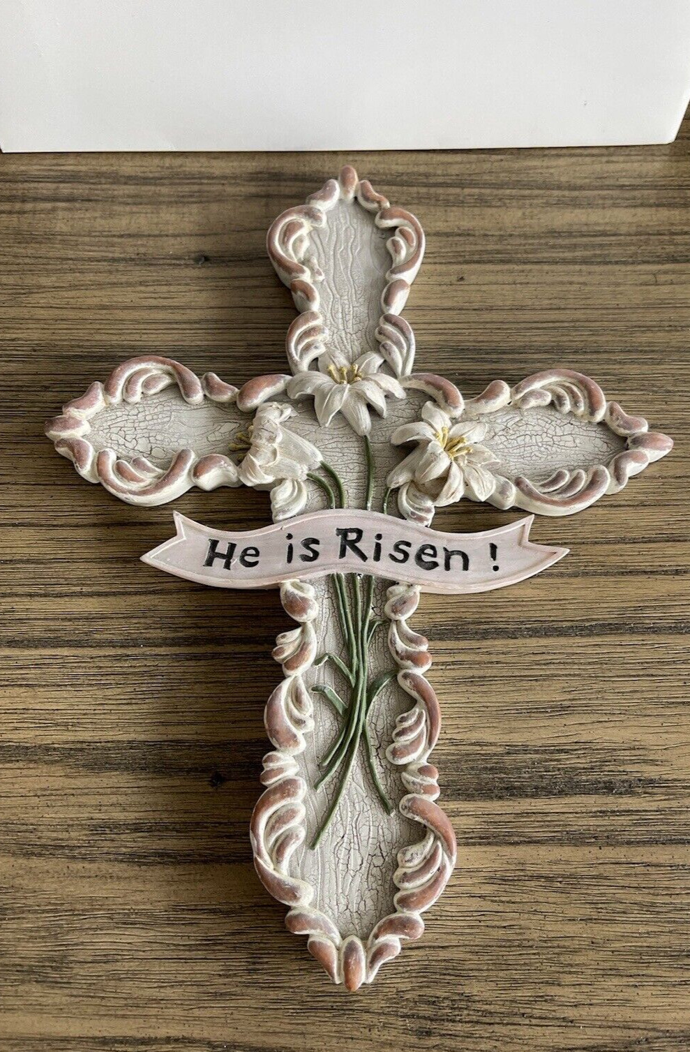 GORGEOUS...He Is Risen... Wall Cross 10 x 7.5 inches. Ready to Hang...BEAUTIFUL