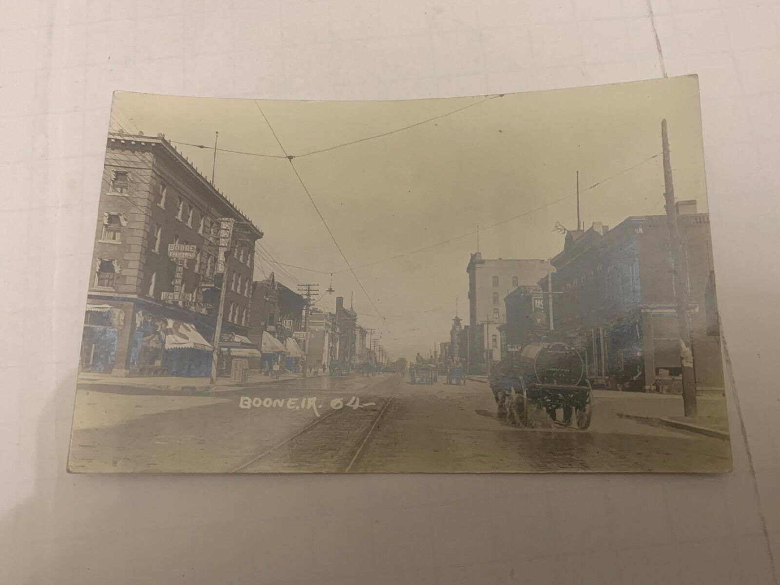 c.1914 Street Scene Boone Iowa Real Photo Postcard RPPC