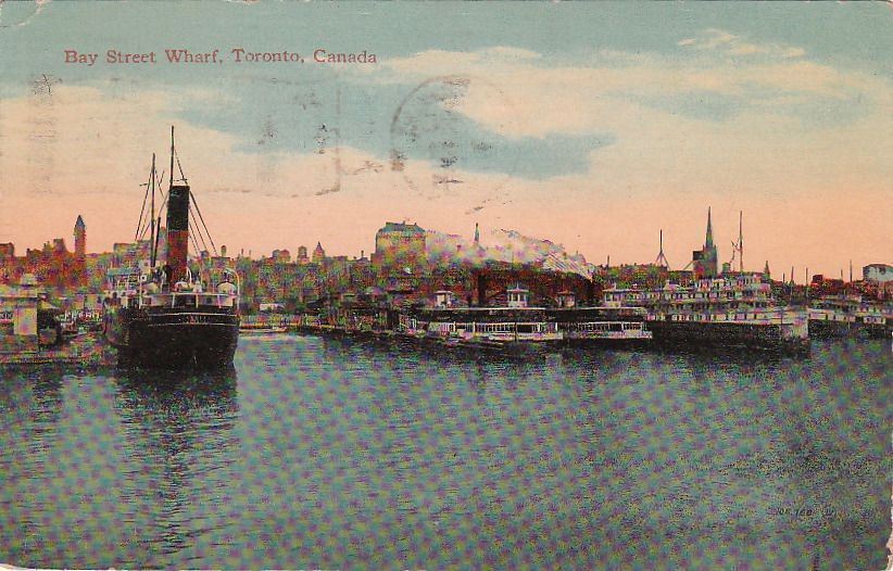 Postcard Bay Street Wharf Toronto Canada