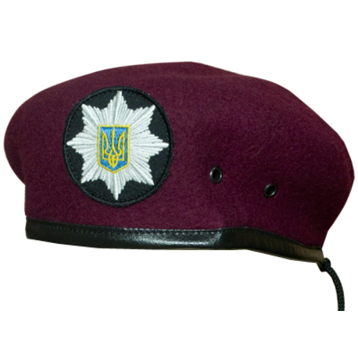 real berets of the Ukrainian police Raspberry 100% wool size L or 57 