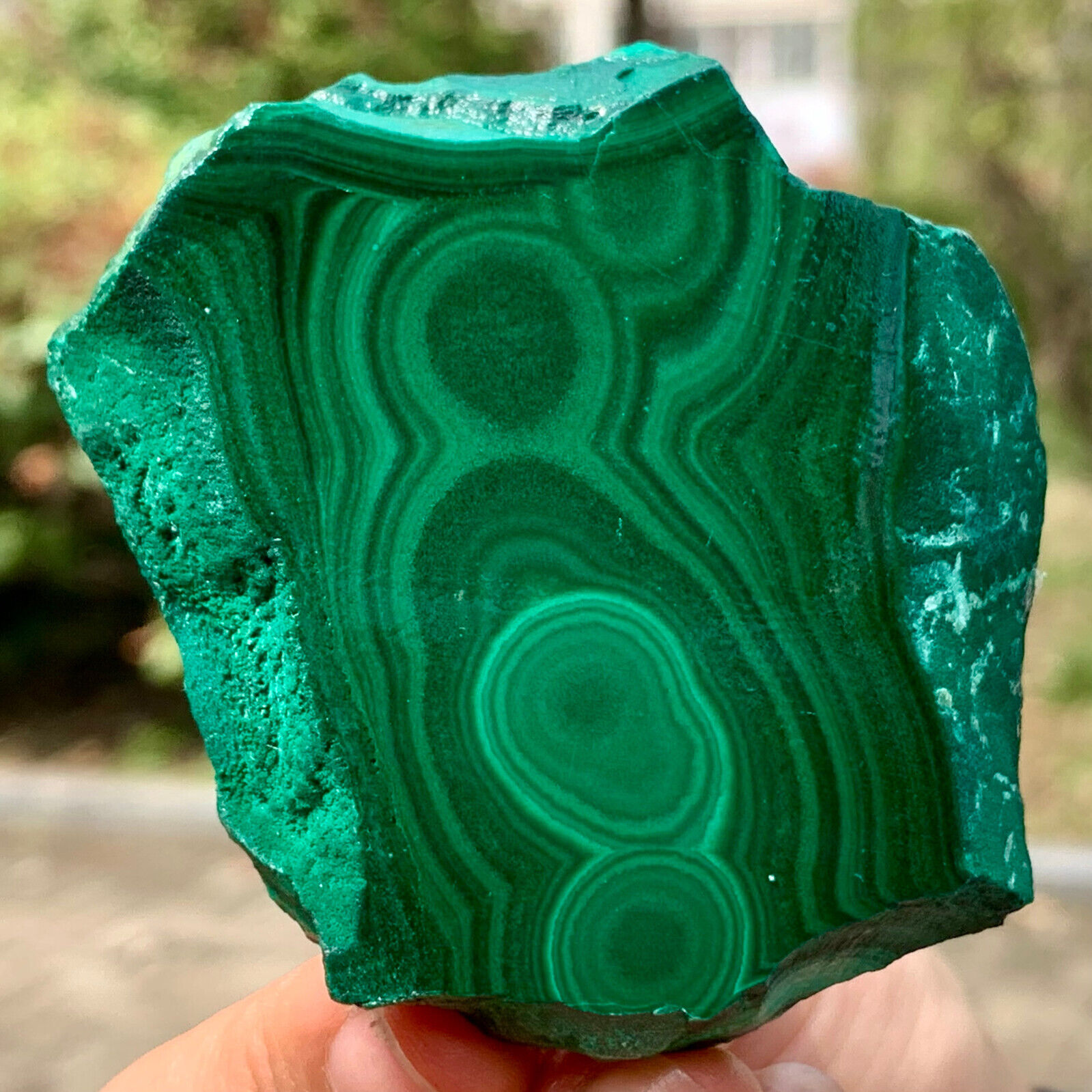 104G Natural glossy Malachite transparent cluster rough mineral sample