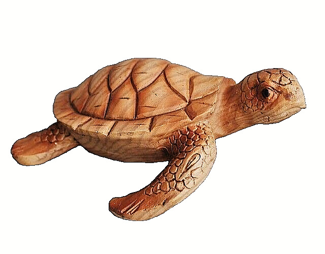 Wood Look Sea Turtle Figure 4\