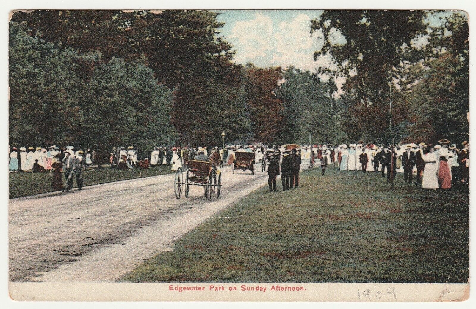 Edgewater Park on Sunday Afternoon Cleveland Ohio Vintage 1910 OH DB Postcard