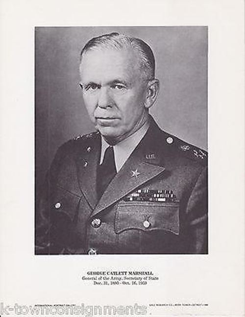 George Catlett Marshall Sec of State Vintage Portrait Gallery Poster Photo Print