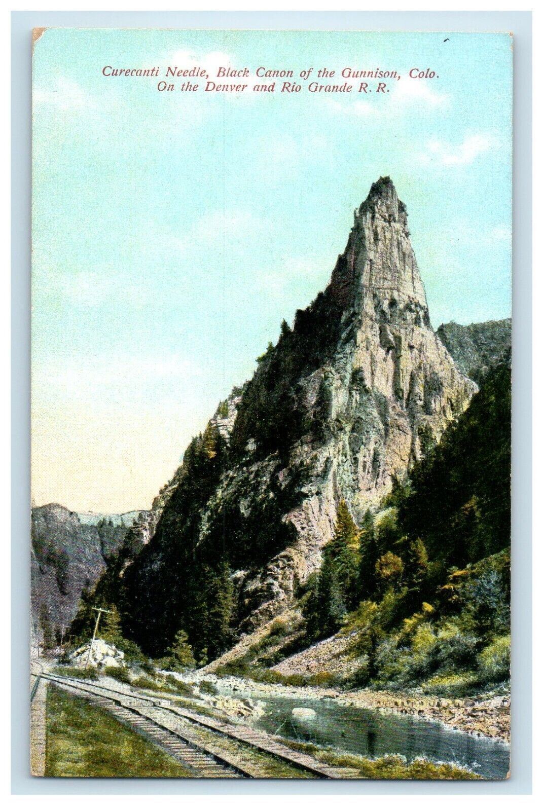 c1910 Curecanti Needle Black Canon Railroad Rocks Gunnison Colorado CO Postcard